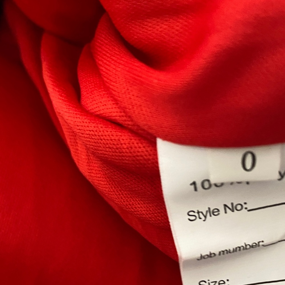 Red Strapless Ruffled Dress - Picture 9 of 9